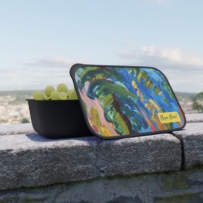 "Joyful Nature: An Abstract Painting" - Bam Boo! Lifestyle Eco-friendly PLA Bento Box with Band and Utensils