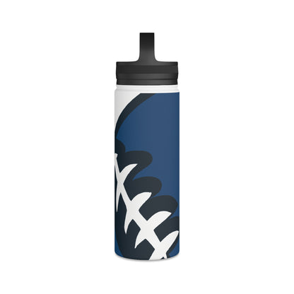 "Art of the Game: Abstractly Celebrating the Excitement of Athletics" - Go Plus Stainless Steel Water Bottle, Handle Lid