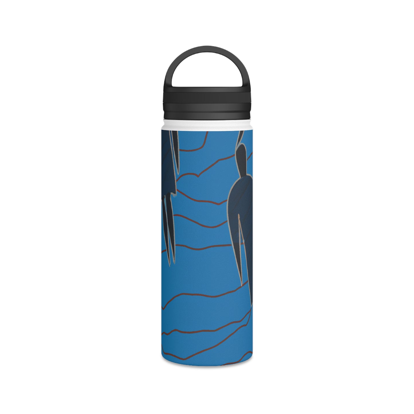 "Sports Imaginings: Athletic Artistry in Motion" - Go Plus Stainless Steel Water Bottle, Handle Lid