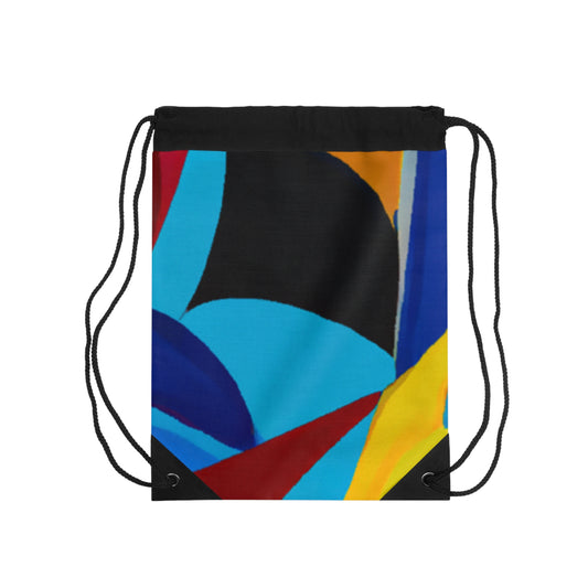 "Dynamic Sportscape: A Colorful Abstract Journey" - Go Plus Drawstring Bag