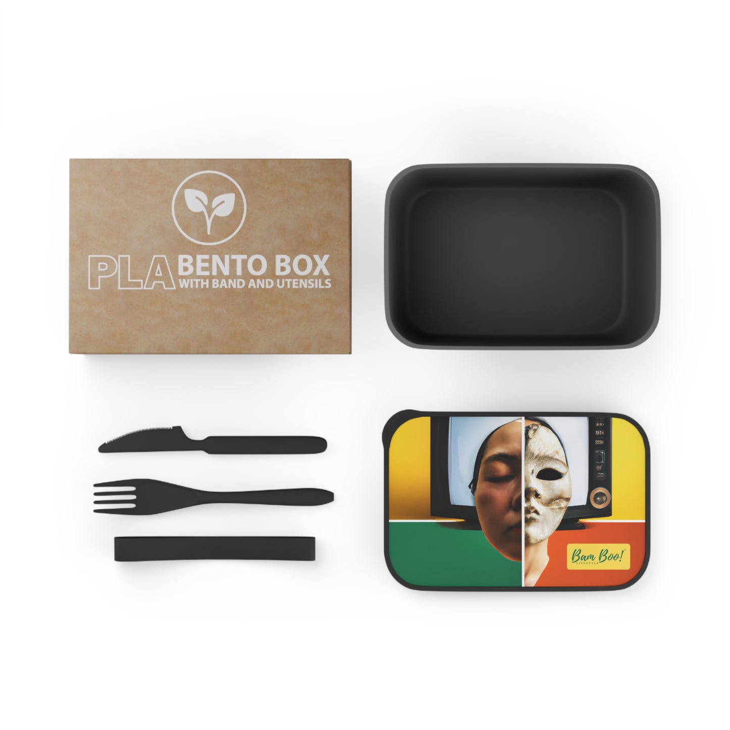 My Personal Vision Collage: A Creative Self-Portrait. - Bam Boo! Lifestyle Eco-friendly PLA Bento Box with Band and Utensils