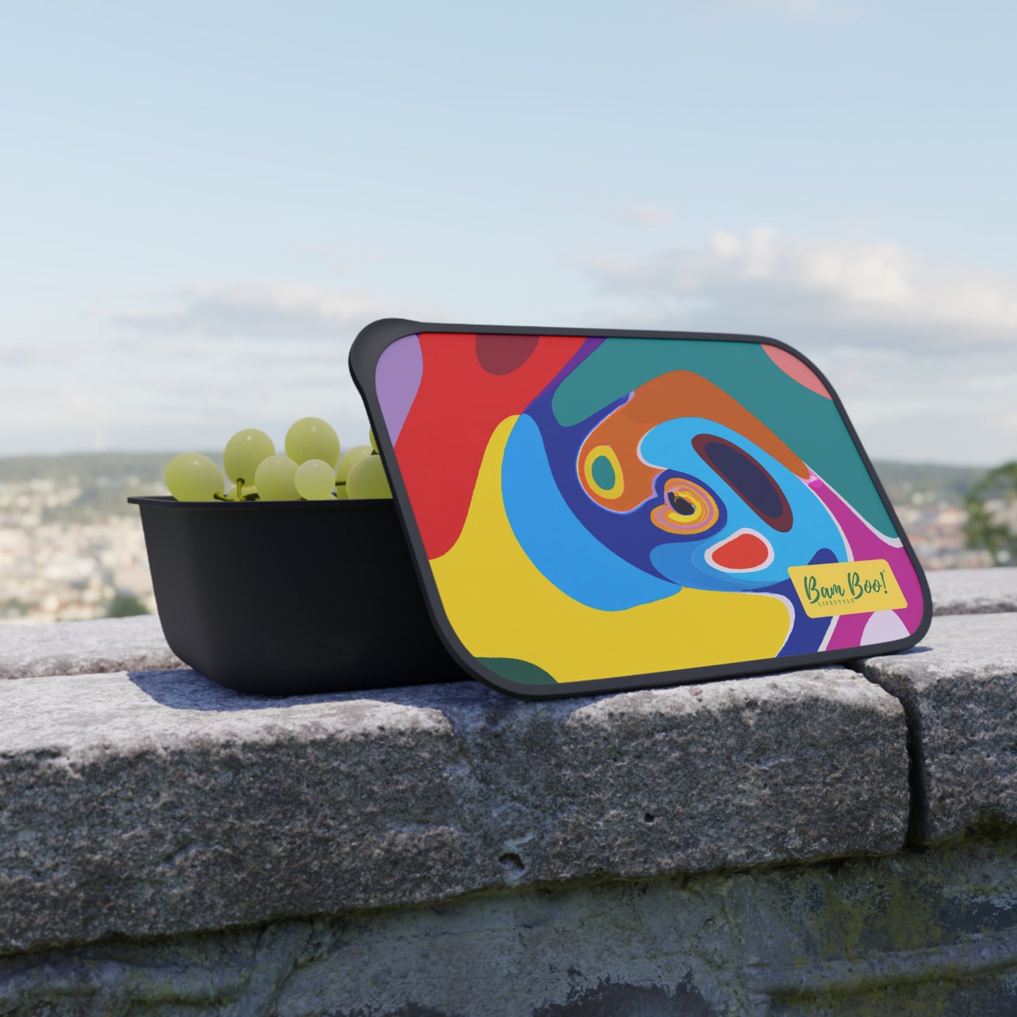 "Radiant Reflections" - Bam Boo! Lifestyle Eco-friendly PLA Bento Box with Band and Utensils