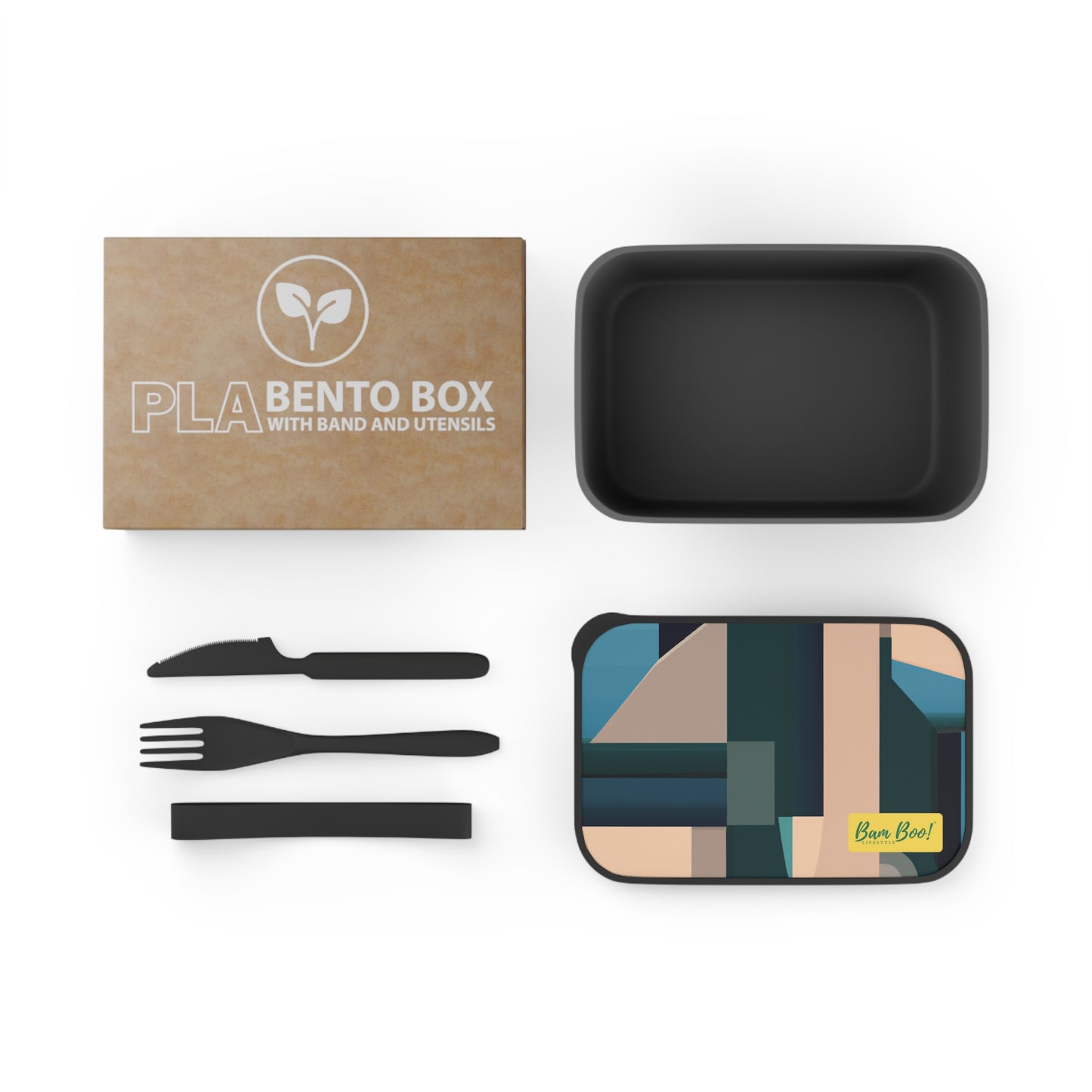 Synthesis of the Digital & Analog: An Exploration of Texture, Shape, Color, and Pattern. - Bam Boo! Lifestyle Eco-friendly PLA Bento Box with Band and Utensils