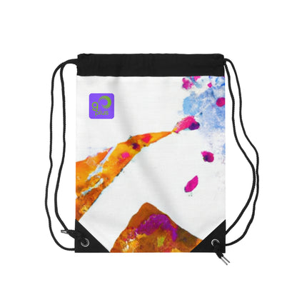 "Energized by the Action: A Sport-Inspired Artwork" - Go Plus Drawstring Bag