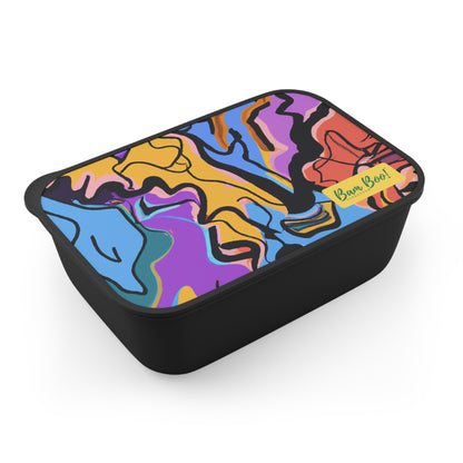 My Transformative Treasures: An Abstract Art Journey - Bam Boo! Lifestyle Eco-friendly PLA Bento Box with Band and Utensils