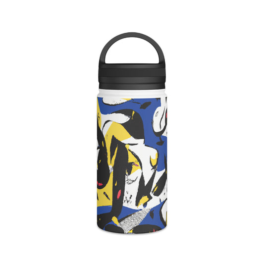 "Dynamic Showcase: Abstract Art of Sports" - Go Plus Stainless Steel Water Bottle, Handle Lid