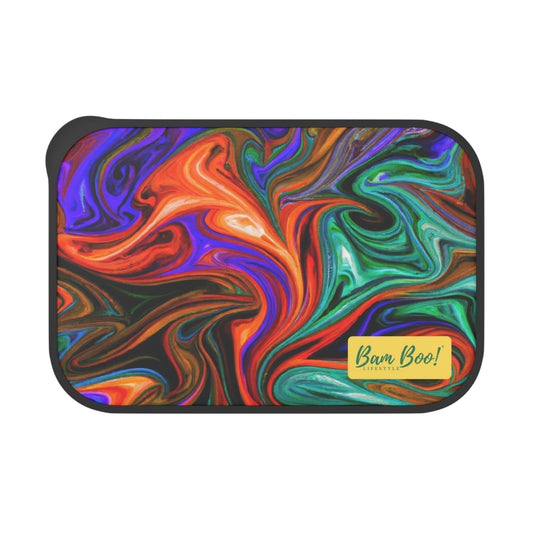 "Freedom in Colored Motion" - Bam Boo! Lifestyle Eco-friendly PLA Bento Box with Band and Utensils