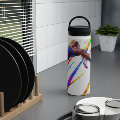 "Dynamic Artistry of a Champion Athlete" - Go Plus Stainless Steel Water Bottle, Handle Lid