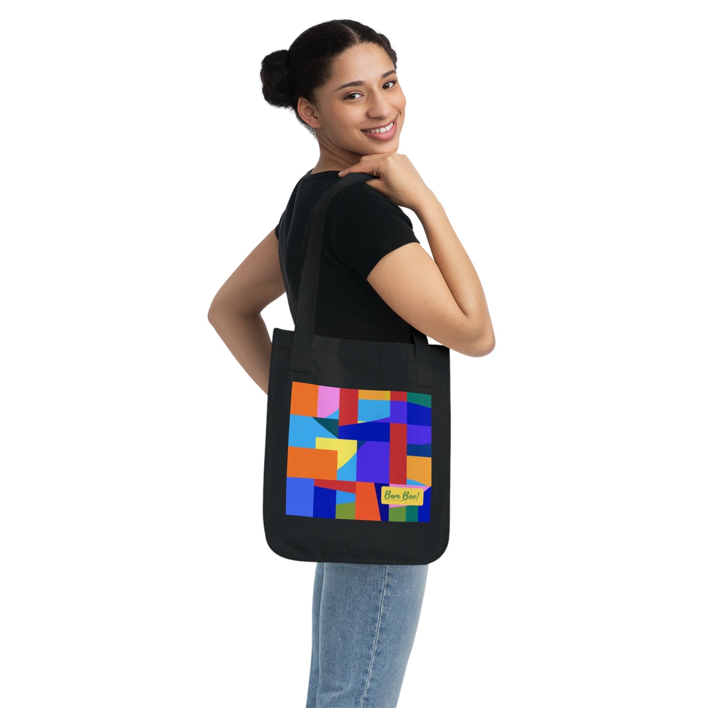 "Square Splendor: The Energy and Beauty of Nature" - Bam Boo! Lifestyle Eco-friendly Tote Bag
