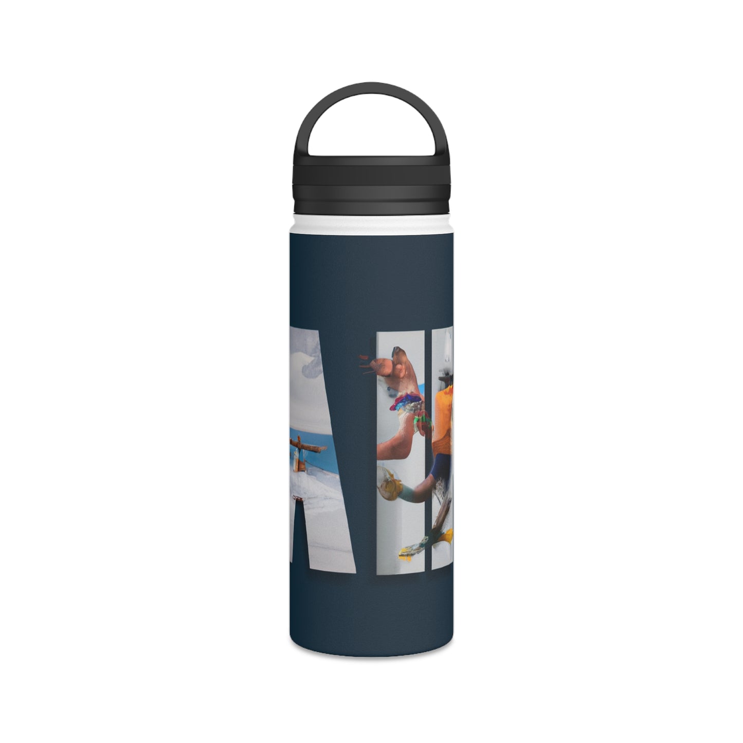 Unleashed: A Mixed Media Symphonic Story of Sports, Art, and Imagery - Go Plus Stainless Steel Water Bottle, Handle Lid