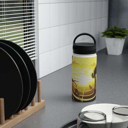 "Motion and Majesty: A Sports Art Fusion" - Go Plus Stainless Steel Water Bottle, Handle Lid