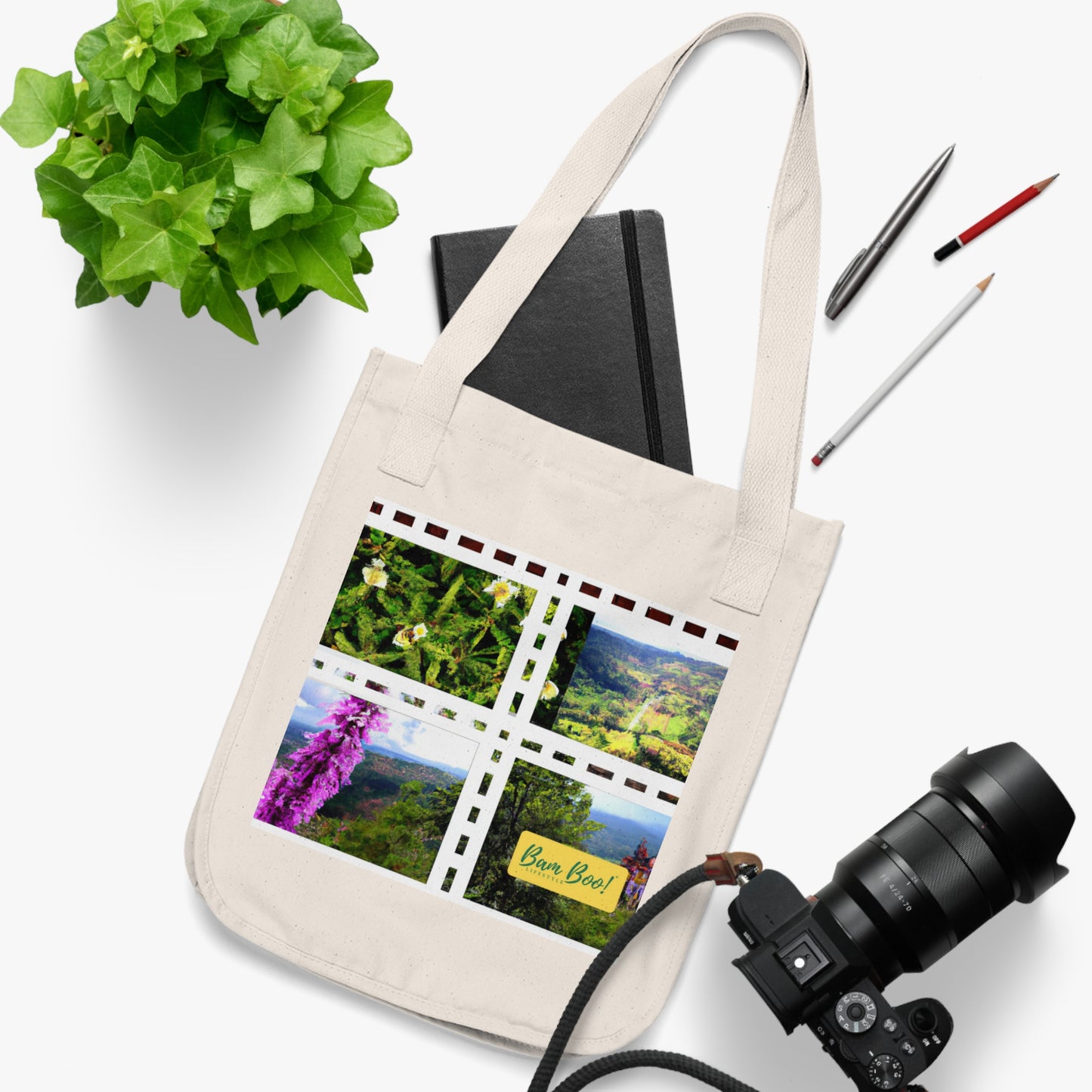"Picture Perfect: Blending Art and Photography Into a Unique Collage" - Bam Boo! Lifestyle Eco-friendly Tote Bag