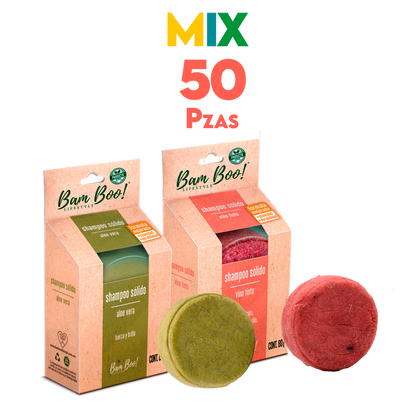 50 Pack Mix Shampoo Sólido Artesanal 80 G Mayoreo Bam Boo! Lifestyle