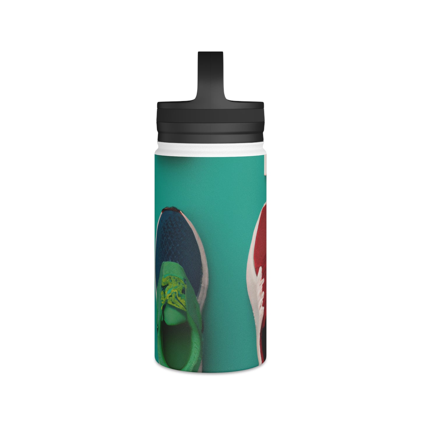 "The Athletic Artistry of Sport" - Go Plus Stainless Steel Water Bottle, Handle Lid