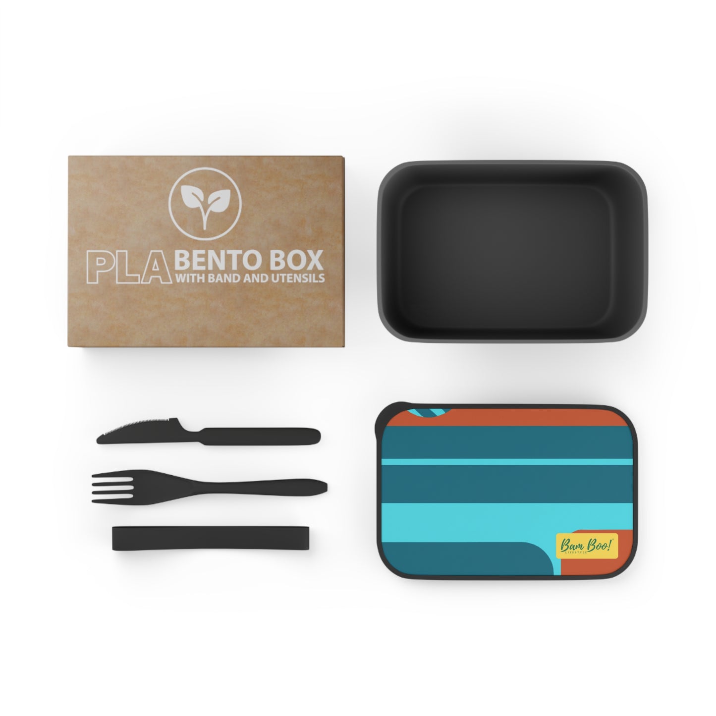 "In Colorful Minimalism" - Bam Boo! Lifestyle Eco-friendly PLA Bento Box with Band and Utensils