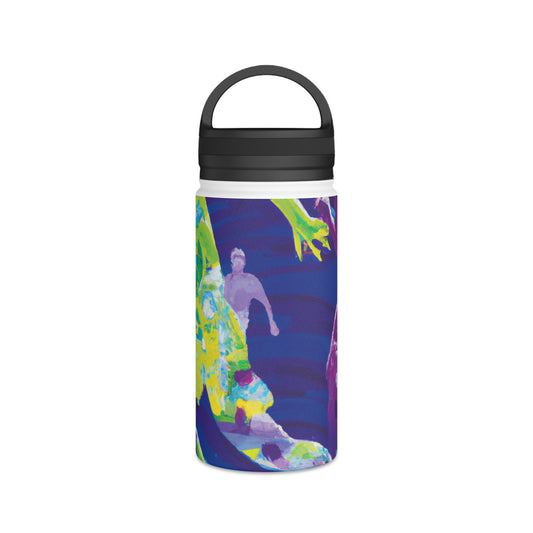 "Athletes in Action: A Dynamic Sports-Inspired Masterpiece" - Go Plus Stainless Steel Water Bottle, Handle Lid