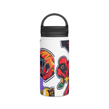 "My Sporting Masterpiece: Designing a Dramatic Display of My Favorite Sport" - Go Plus Stainless Steel Water Bottle, Handle Lid