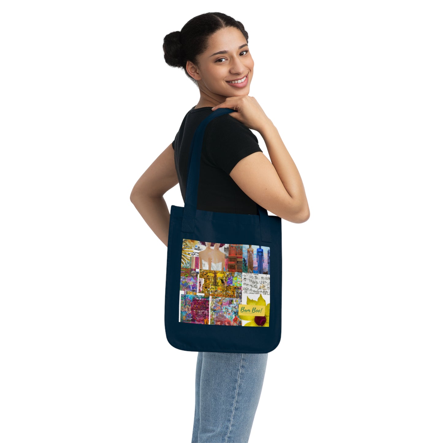"Exploring Unity in Diversity: A Mixed Media Collage" - Bam Boo! Lifestyle Eco-friendly Tote Bag
