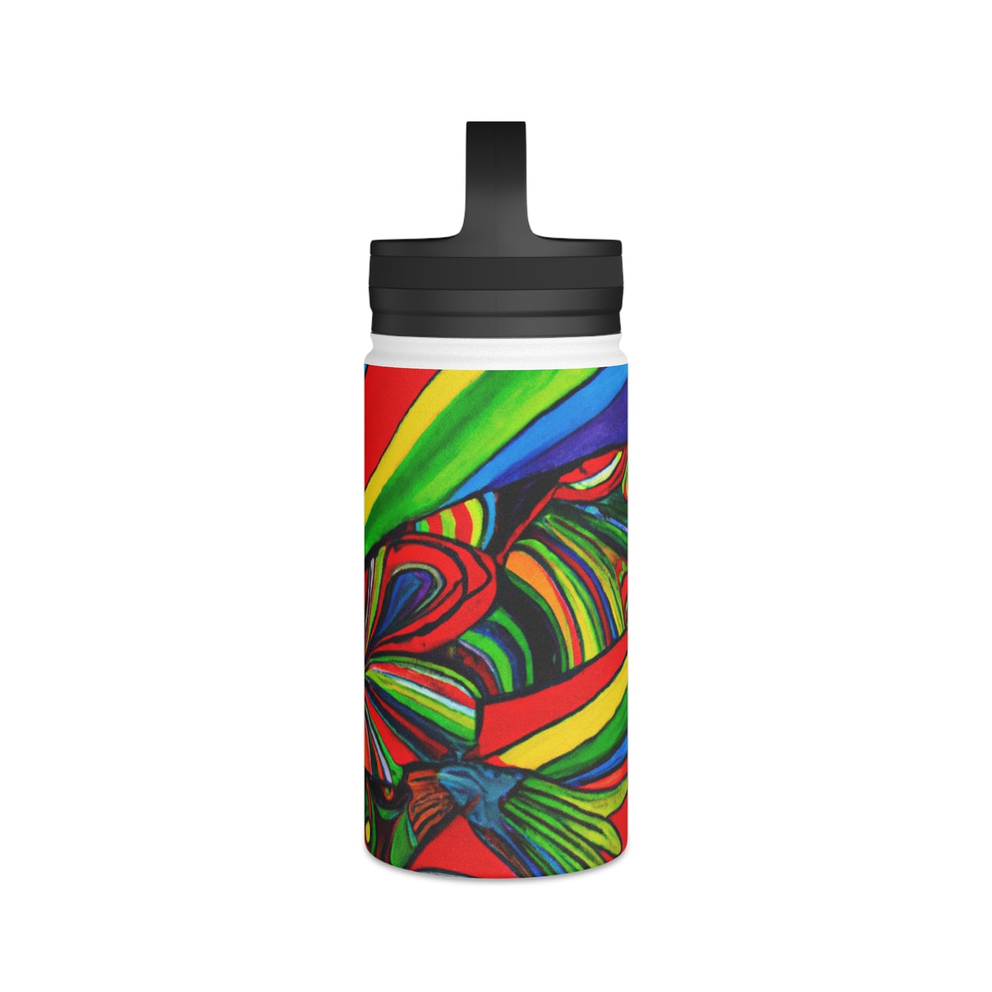 "Energized Sports Art: Capturing the Motion of the Game" - Go Plus Stainless Steel Water Bottle, Handle Lid