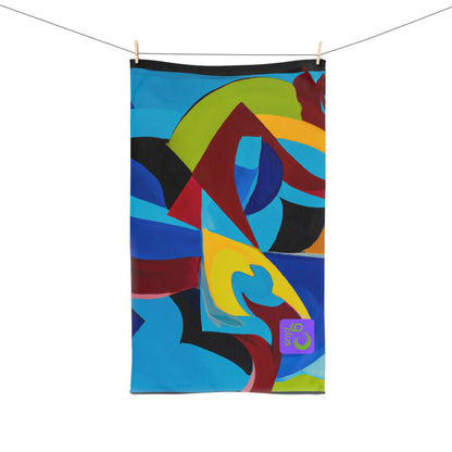 "Dynamic Sportscape: A Colorful Abstract Journey" - Go Plus Hand towel