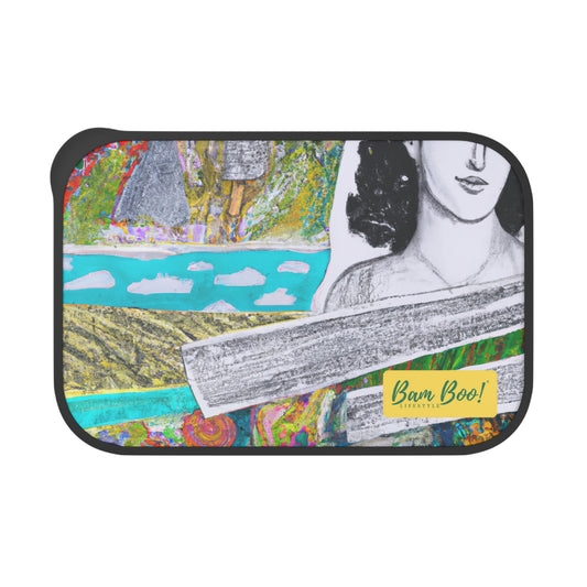 "Mosaic of Memories: A Mixed-Media Collage." - Bam Boo! Lifestyle Eco-friendly PLA Bento Box with Band and Utensils