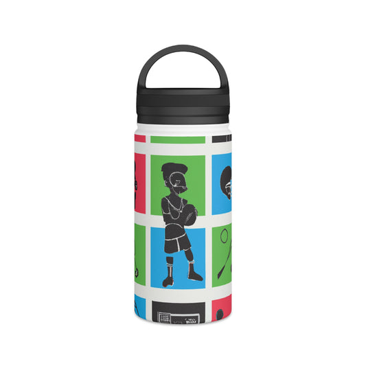 "Sports Fusion: Reimagining the Athletic Artscape" - Go Plus Stainless Steel Water Bottle, Handle Lid