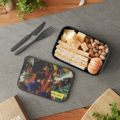 "Unexpected Splendor: An Abstract Painting Journey" - Bam Boo! Lifestyle Eco-friendly PLA Bento Box with Band and Utensils