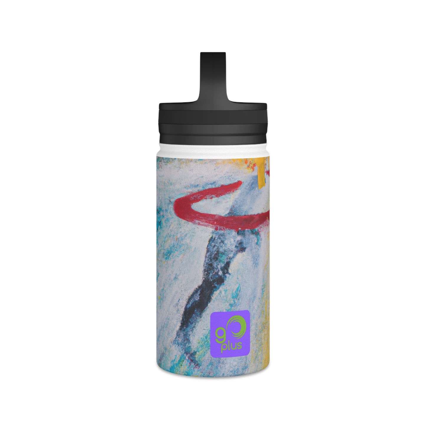 "Athletic Expression in Color" - Go Plus Stainless Steel Water Bottle, Handle Lid