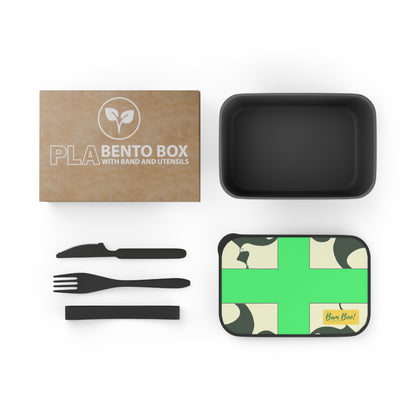 "Nature in Shapes: A Geometric Mosaic". - Bam Boo! Lifestyle Eco-friendly PLA Bento Box with Band and Utensils
