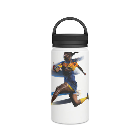 "Sports Art + Abstraction: Exploring the Boundaries of Colorful Creativity" - Go Plus Stainless Steel Water Bottle, Handle Lid