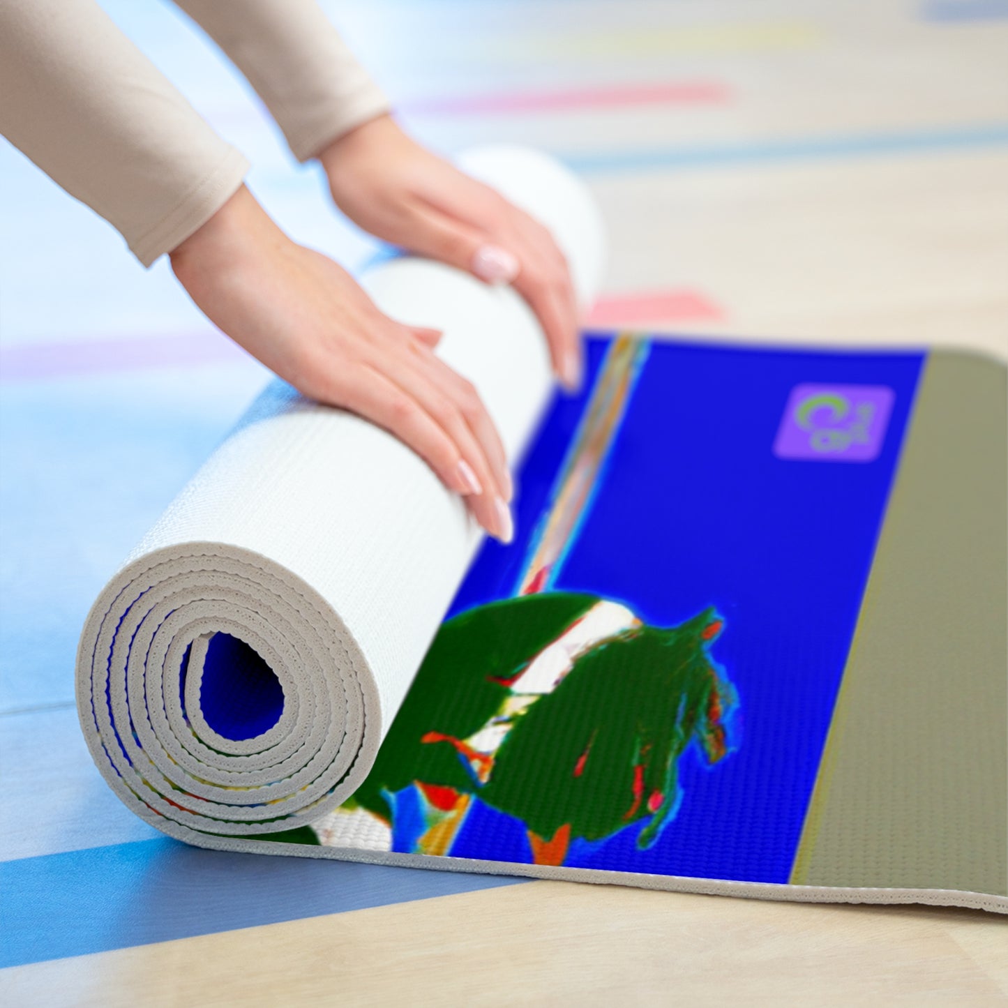 "The Moment in Motion: An Abstract Sports Image" - Go Plus Foam Yoga Mat
