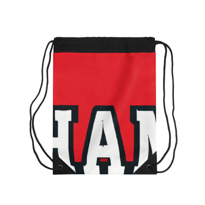 "No Time to Lose: A Colorful Celebration of Sports Iconography" - Go Plus Drawstring Bag