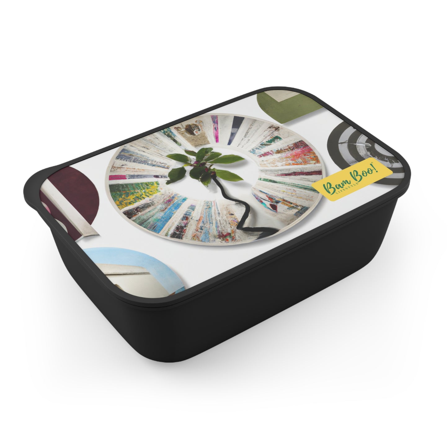 "Jigsaw of Imagination: A Creative Visual Collage" - Bam Boo! Lifestyle Eco-friendly PLA Bento Box with Band and Utensils