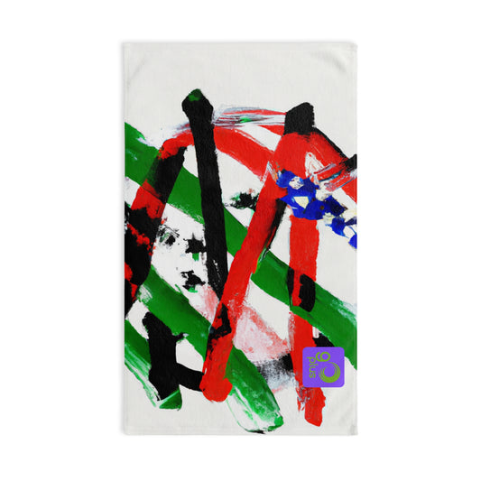 "Sweating it Out in Color: A Passionate Sports-Themed Artwork" - Go Plus Hand towel