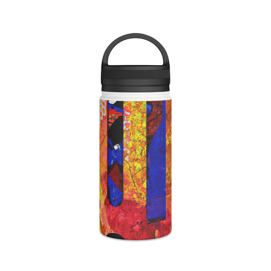 "Fluid Energy in Motion: A Sports-Inspired Mixed Media Masterpiece" - Go Plus Stainless Steel Water Bottle, Handle Lid