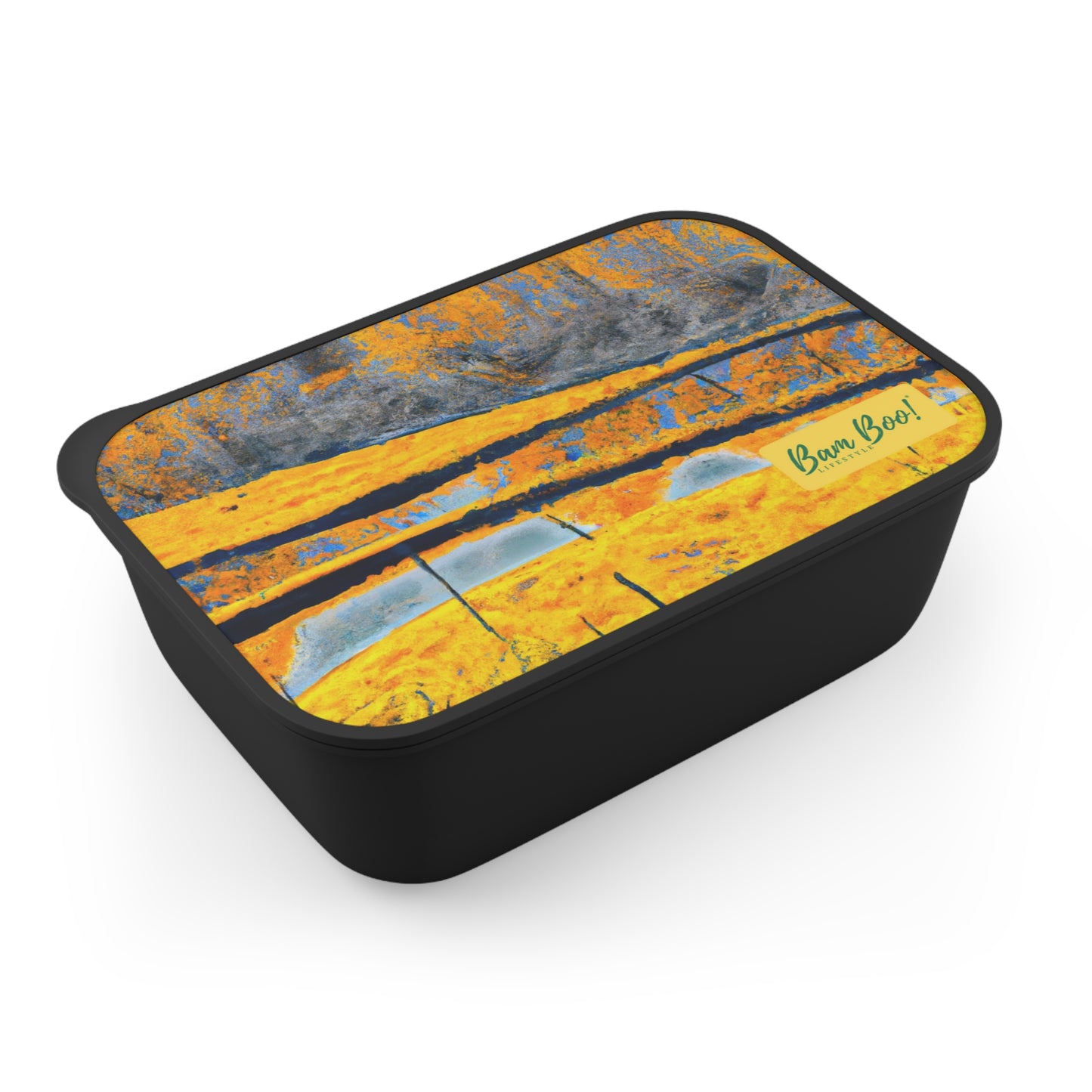 "Nature's Bold Abstractation" - Bam Boo! Lifestyle Eco-friendly PLA Bento Box with Band and Utensils