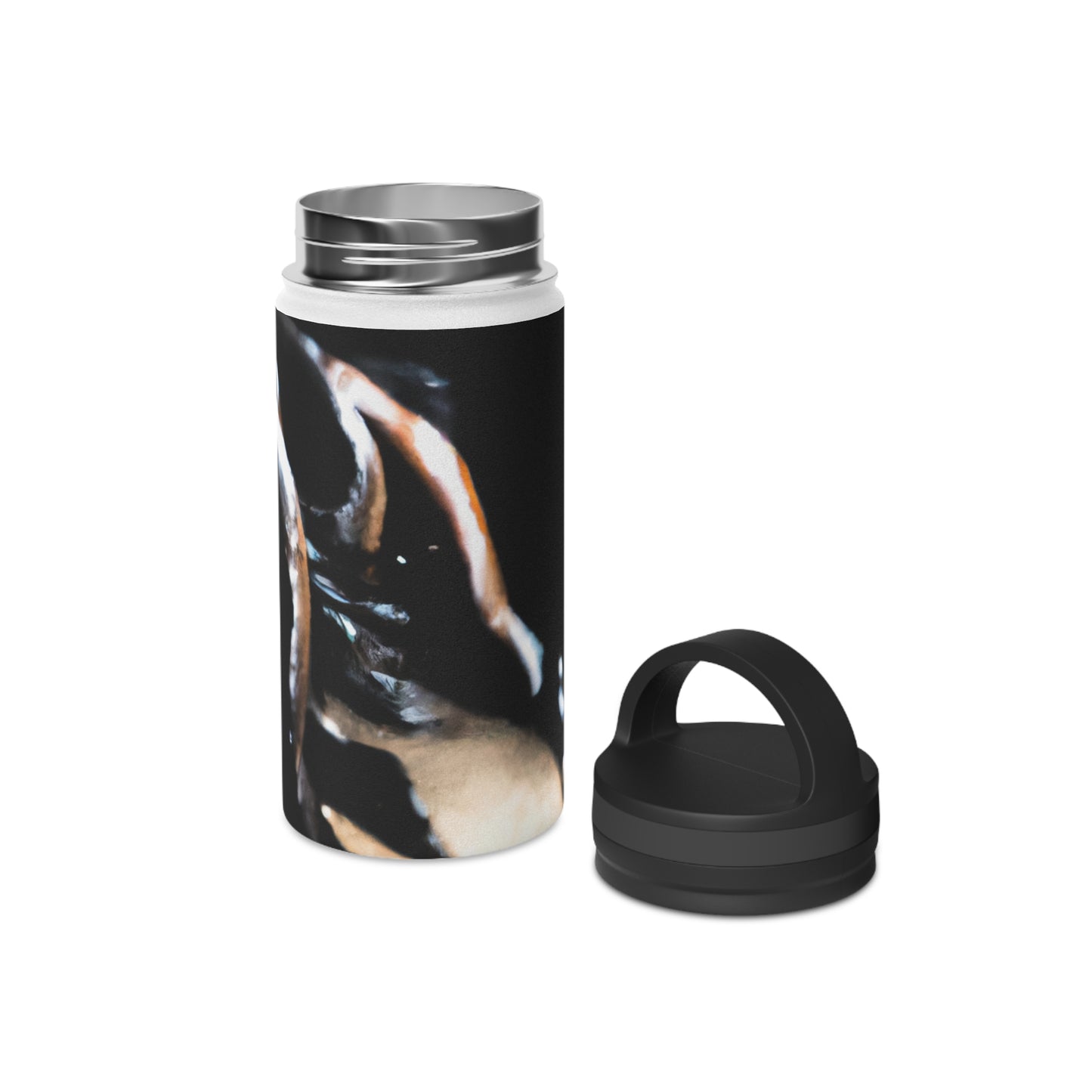 Dynamic Movements in Motion: Capturing the Energy of Sport Through Art - Go Plus Stainless Steel Water Bottle, Handle Lid