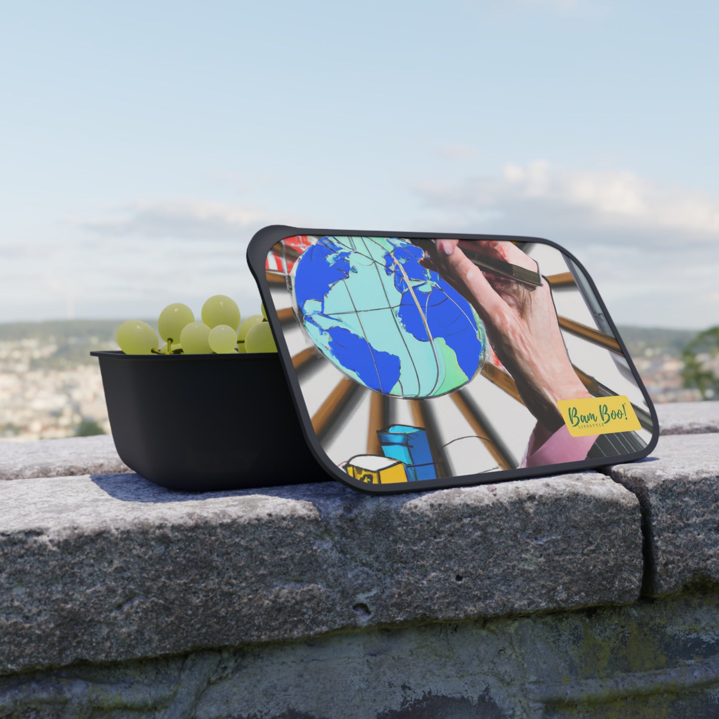 "Envisioning Our Future Through Nature, Technology, and the Human Experience" - Bam Boo! Lifestyle Eco-friendly PLA Bento Box with Band and Utensils