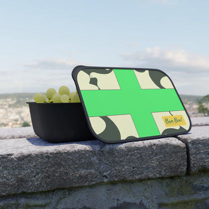 "Nature in Shapes: A Geometric Mosaic". - Bam Boo! Lifestyle Eco-friendly PLA Bento Box with Band and Utensils
