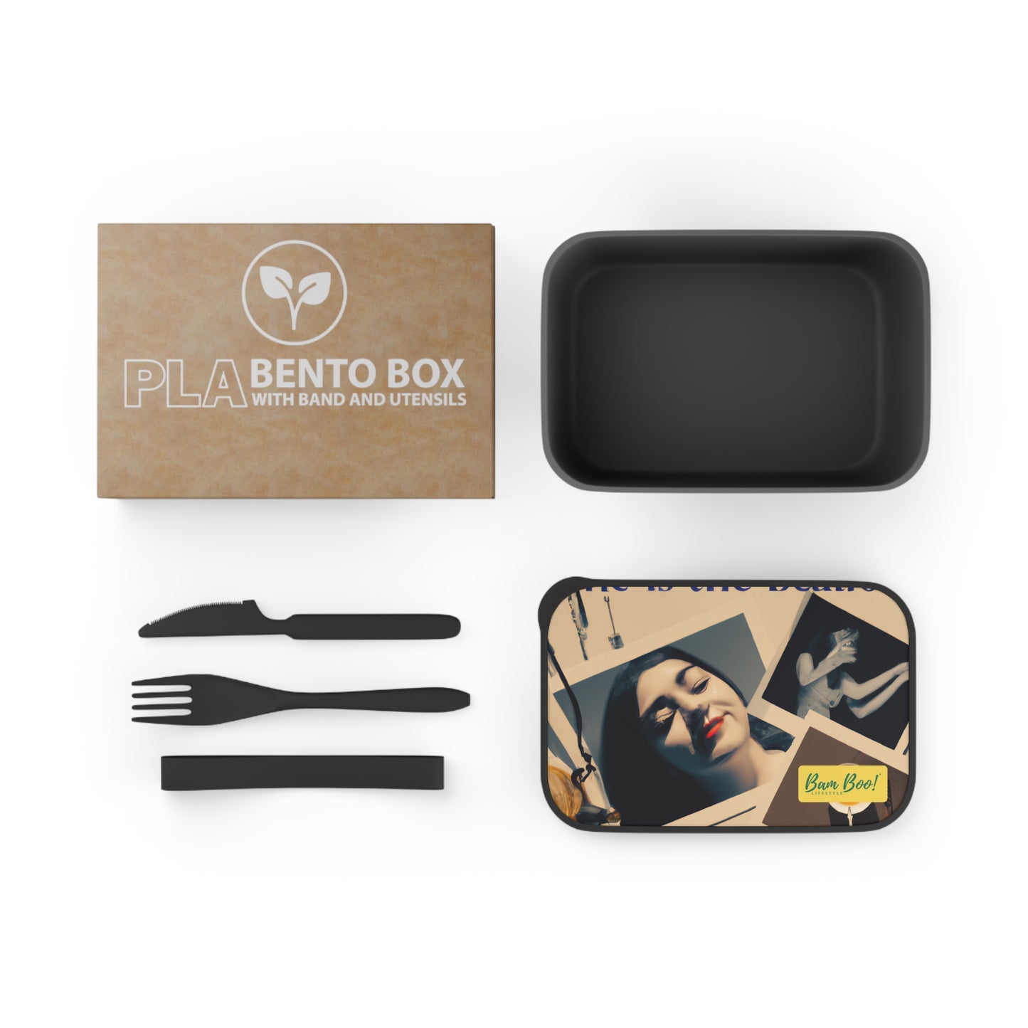 My Creative Journey: A Collage of Self-Reflection. - Bam Boo! Lifestyle Eco-friendly PLA Bento Box with Band and Utensils