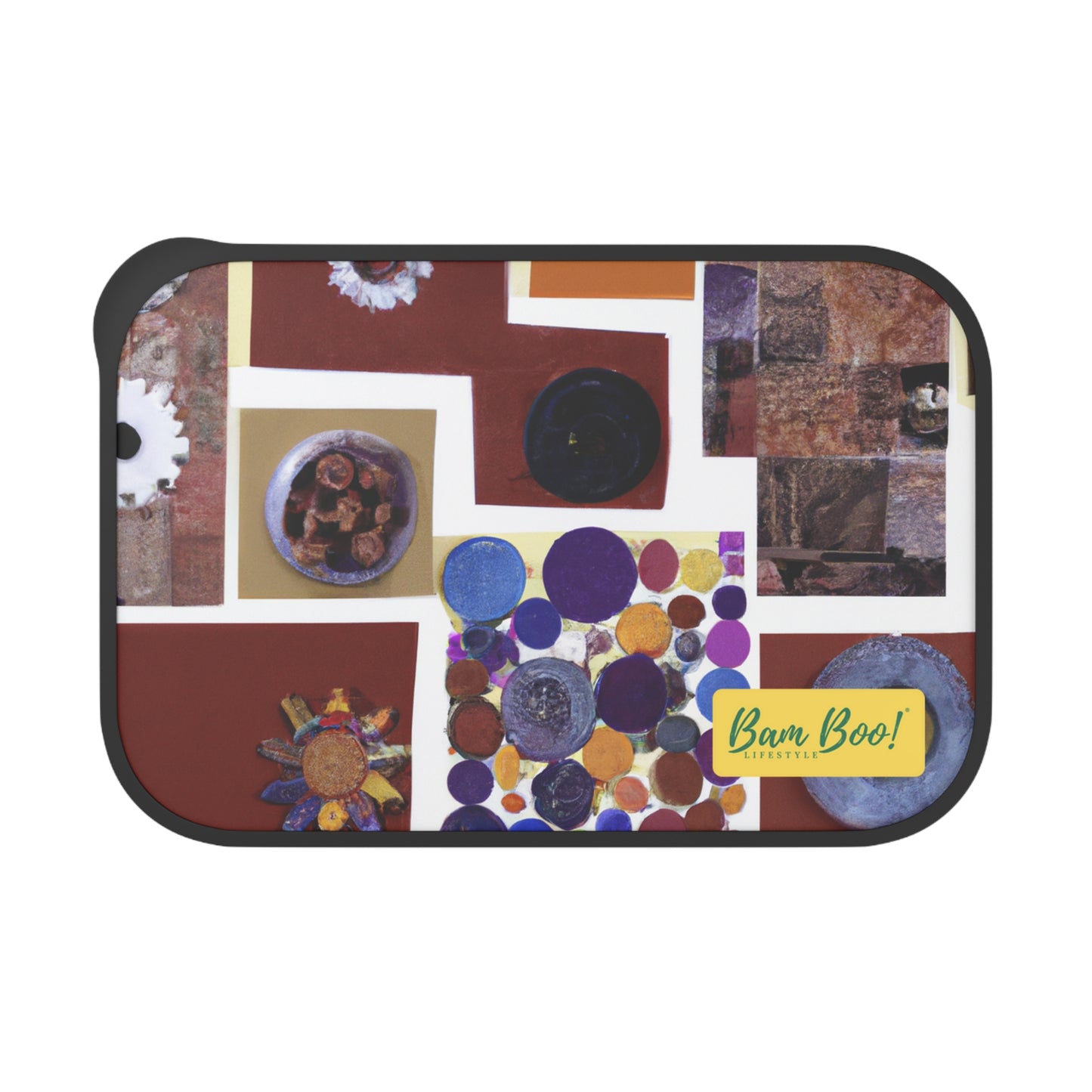 My Vibrant Vision: A Mixed-Media Collage - Bam Boo! Lifestyle Eco-friendly PLA Bento Box with Band and Utensils