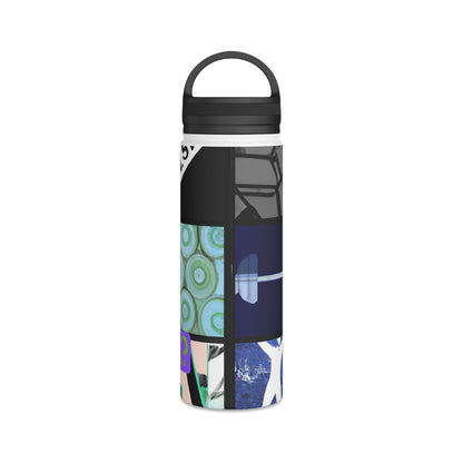 "Dynamic Sports Collage: Capturing the Excitement of the Game" - Go Plus Stainless Steel Water Bottle, Handle Lid