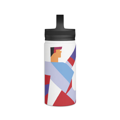 "Athletic Energy in Motion: A Sporty Colorful Masterpiece" - Go Plus Stainless Steel Water Bottle, Handle Lid