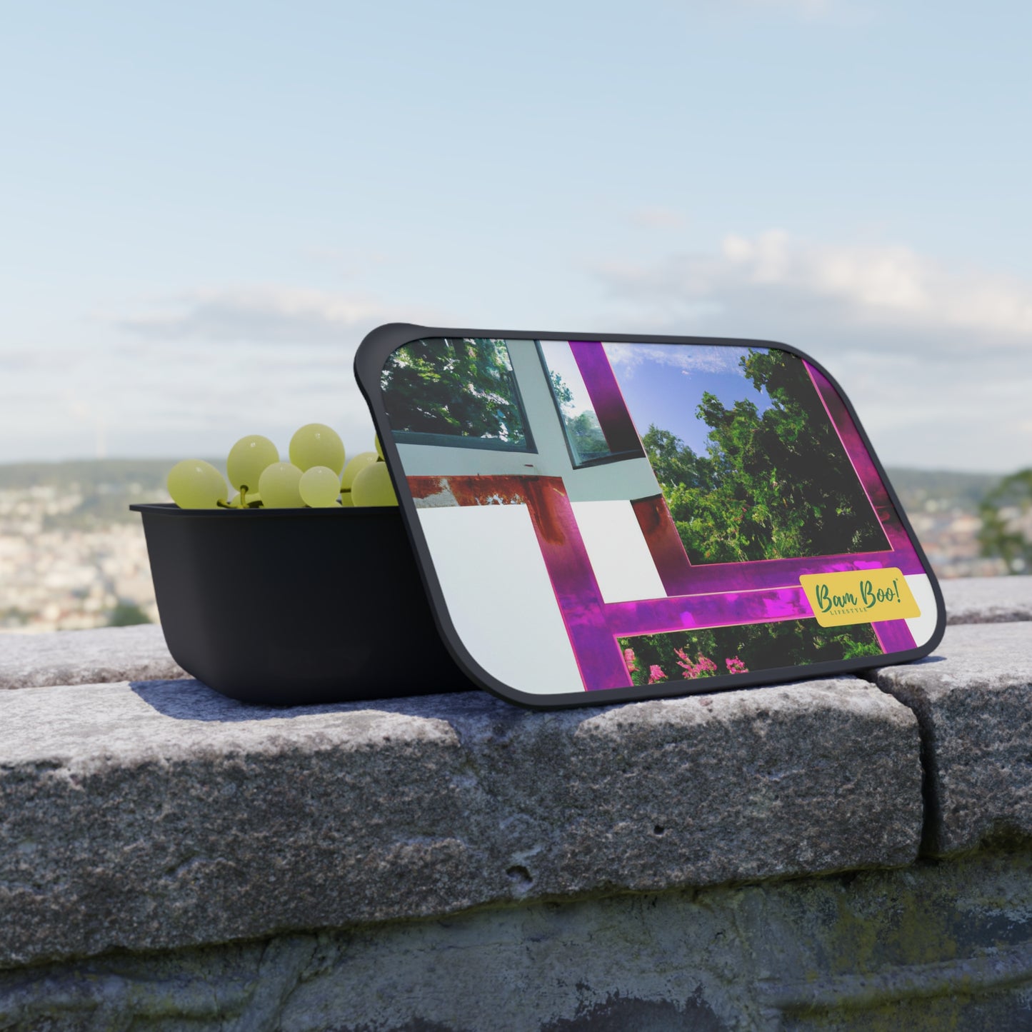 "Nature's Fascinating Splendor" - Bam Boo! Lifestyle PLA Bento Box with Band and Utensils
