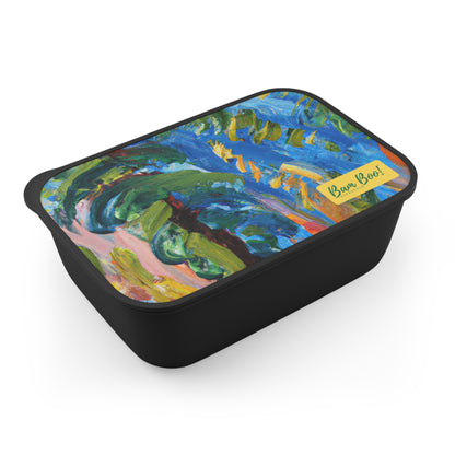 "Joyful Nature: An Abstract Painting" - Bam Boo! Lifestyle Eco-friendly PLA Bento Box with Band and Utensils