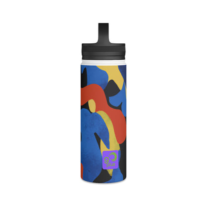 Vibrant Motion of Sports: A Colorful Expression of Emotion & Energy. - Go Plus Stainless Steel Water Bottle, Handle Lid