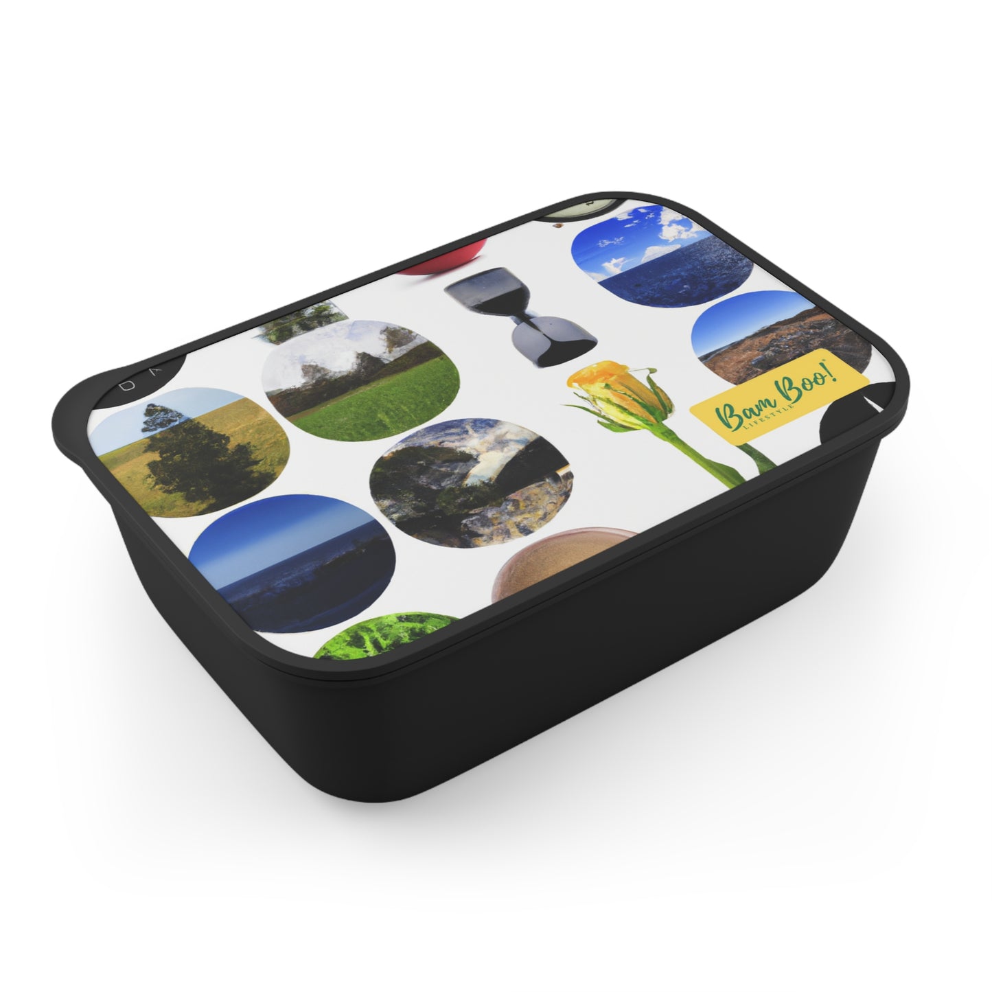 My Memory in a Collage - Bam Boo! Lifestyle Eco-friendly PLA Bento Box with Band and Utensils