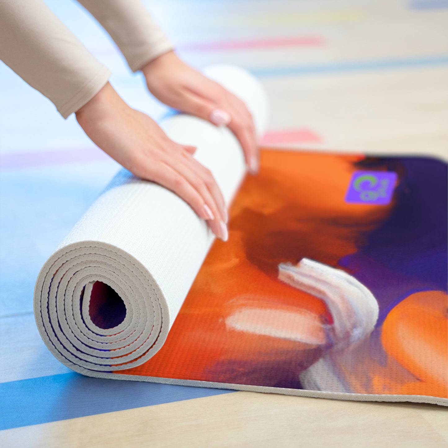 "Capturing the Game: A Vibrant Sports Artwork" - Go Plus Foam Yoga Mat