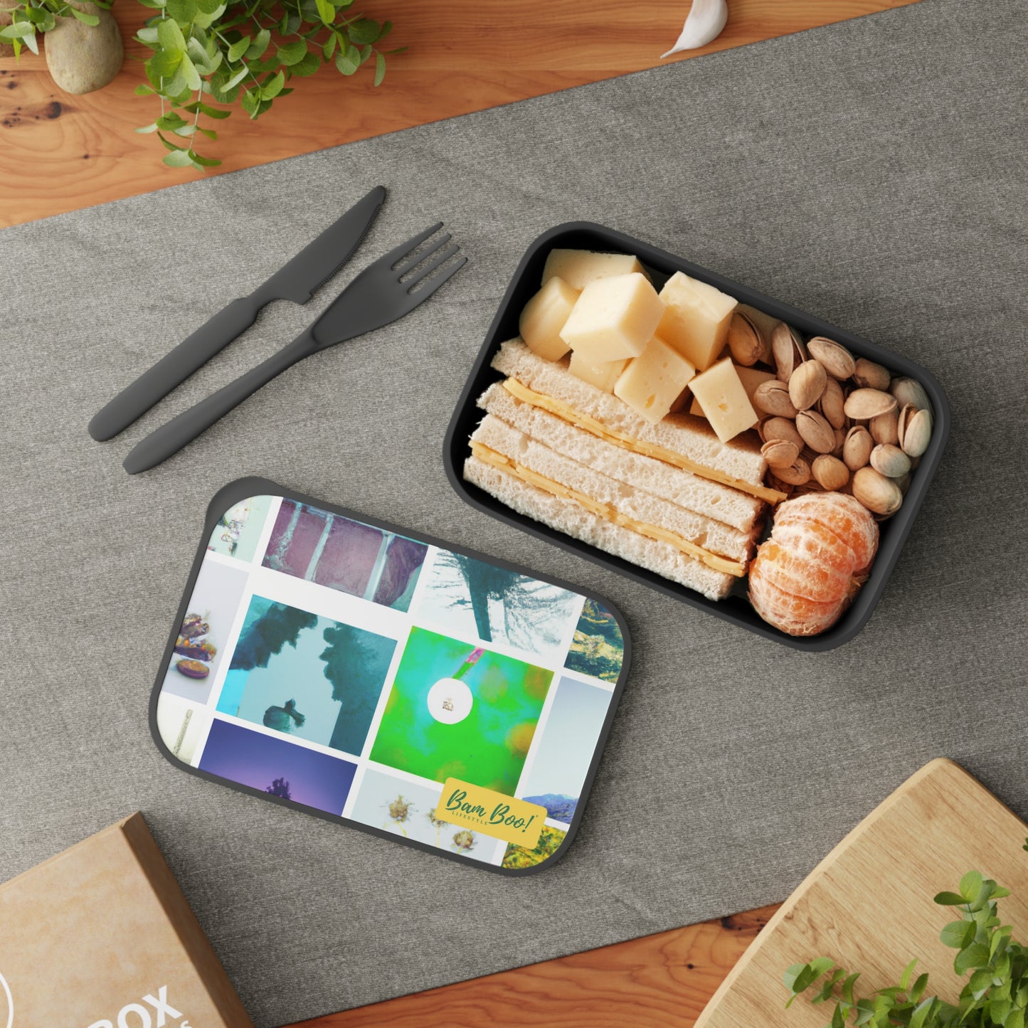 Connecting the Natural World: A Mixed Media Collage Exploration - Bam Boo! Lifestyle Eco-friendly PLA Bento Box with Band and Utensils
