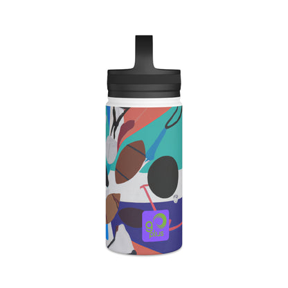 "Athletic Athons: Sports-Themed Artwork Creation" - Go Plus Stainless Steel Water Bottle, Handle Lid
